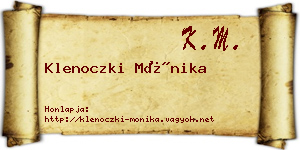 Klenoczki Mónika névjegykártya