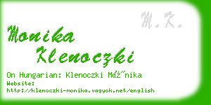 monika klenoczki business card